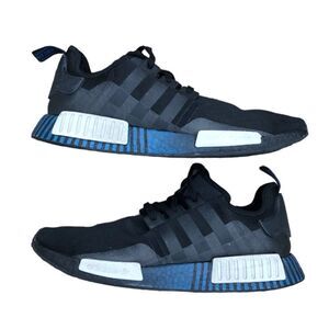 Rare 2020 Adidas NMD R1 Black Metal Grey Lush Blue Size 13